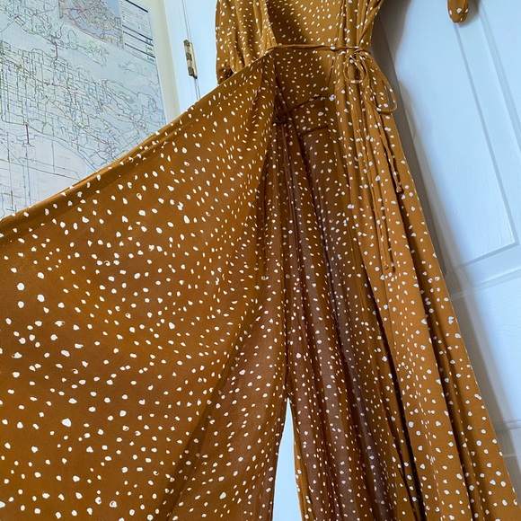 Faithfull the Brand chiara dot print mustard dress - Picture 9 of 13